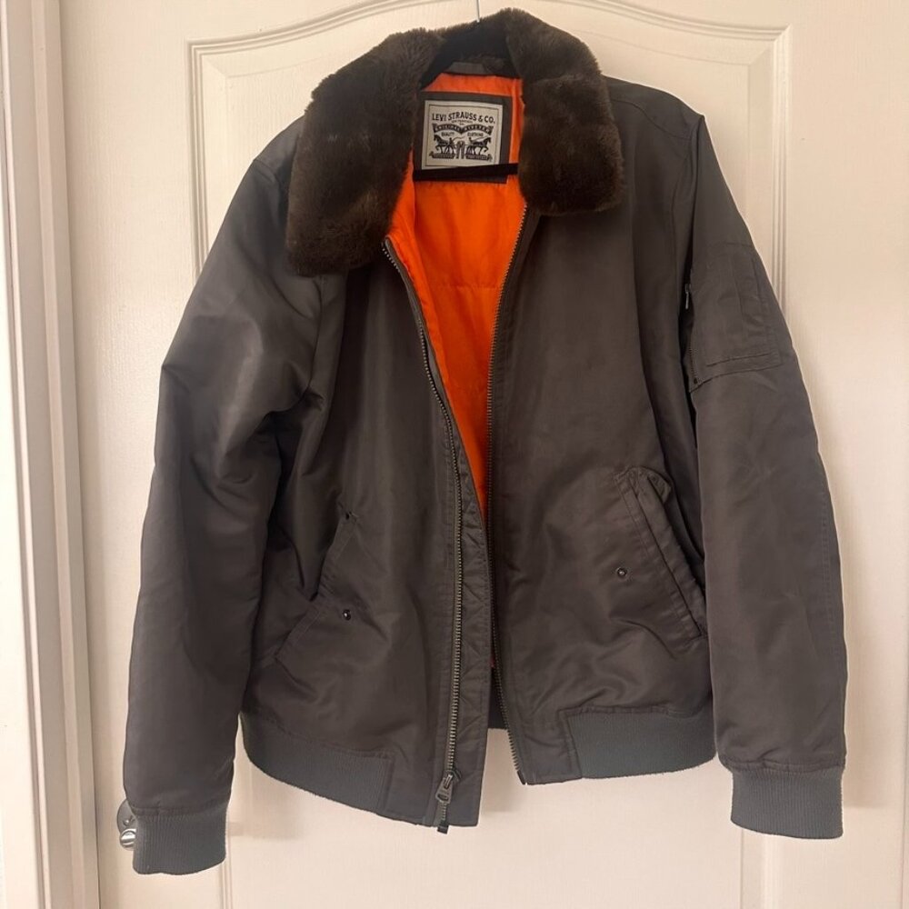 Levi Strauss Green Flight Bomber Jacket/Coat